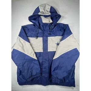 Vintage 90s Jeff Hamilton Dallas Cowboys Puffer Jacket XL Hooded NFL Y2K